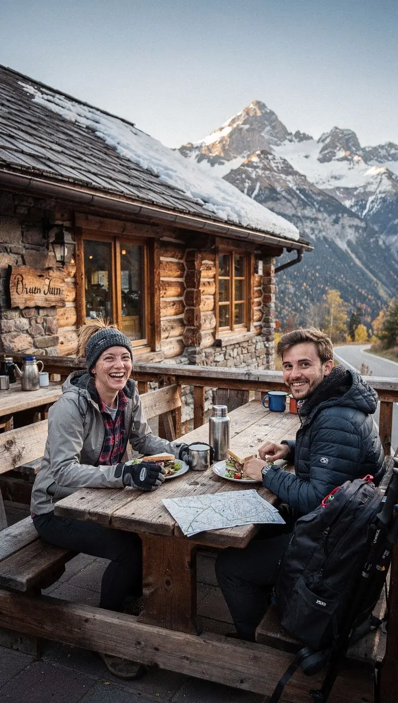 Кафе на живописном маршруте США с удобными фотозонами и мгновенной печатью сувениров.